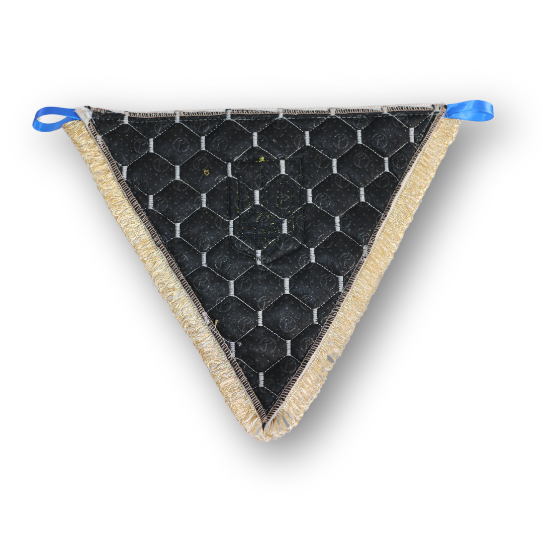 Вымпел треугольный экокожа, трезубец Украины, синий