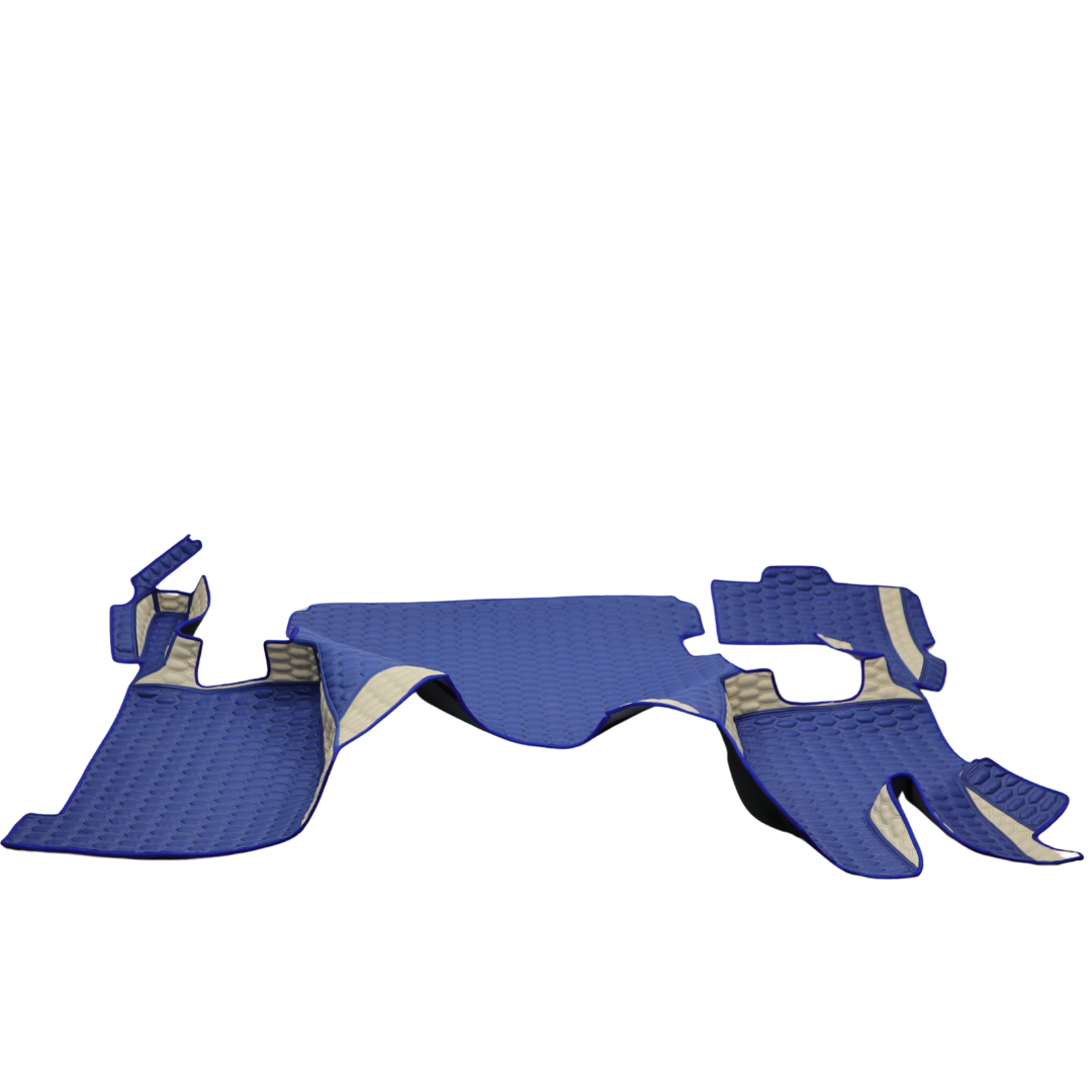 Коврик 3D Экокожа DAF XF106 c 2013; АКПП, синий,