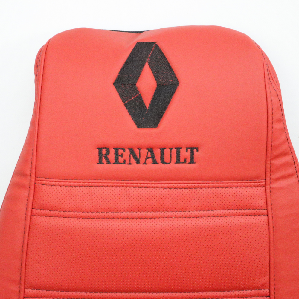 Чехол на сиденья Renault Premium (2005-2013) (пилот) перфор.кожа красный