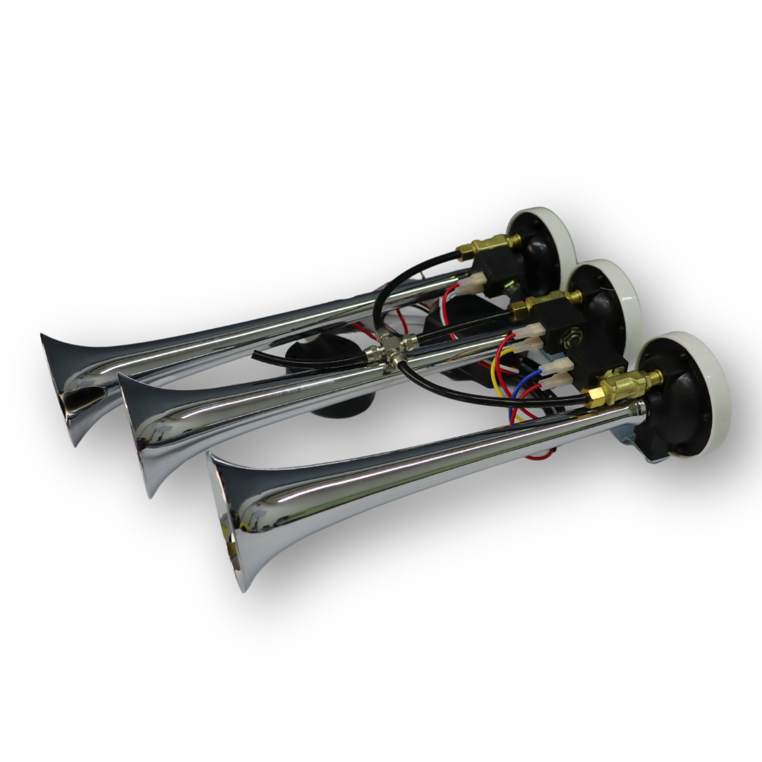 Сигнал воздушный 3 рожка, 12V-24V, 8 мелодий