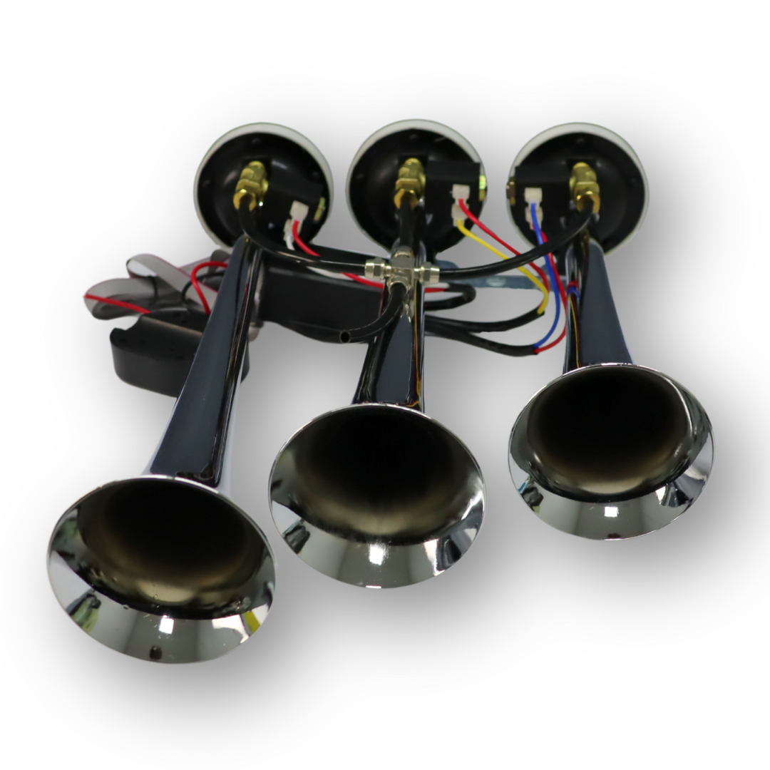 Сигнал воздушный 3 рожка, 12V-24V, 8 мелодий