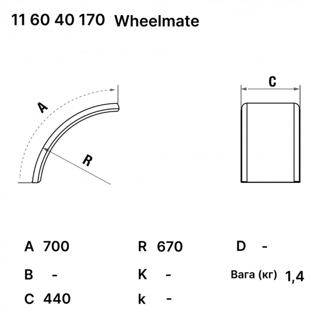 Защита колеса 700x440 полукрыло LAGO Защита колеса 700x440 полукрыло LAGO