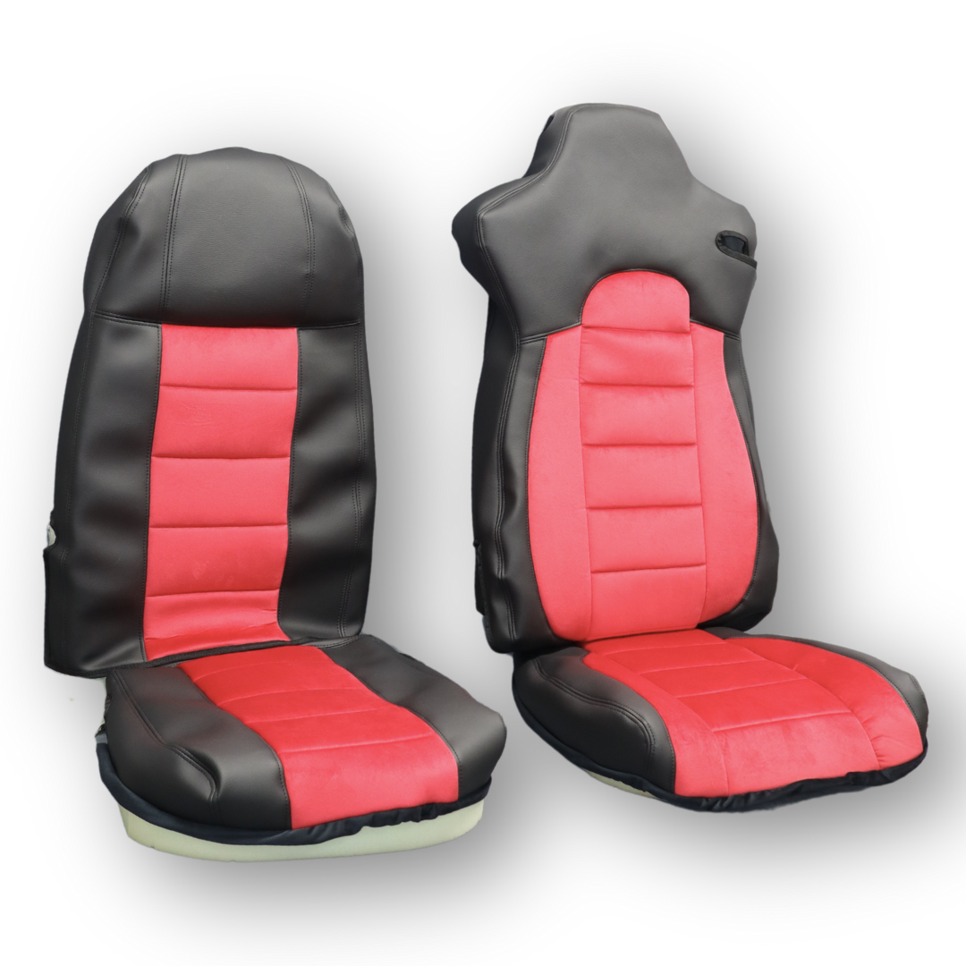 Чехол на сиденья IVECO STRALIS S-WAY 2019-2024 \ VANHOOL (автобус) черно - красный Чехол на сиденья IVECO STRALIS S-WAY 2019-2024 \ VANHOOL (автобус) черно - красный