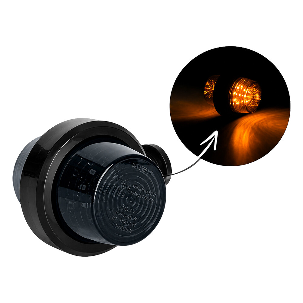 Фонарь габаритный рог LED желтый, 12/24V, «GRAPHITE» (HORPOL)