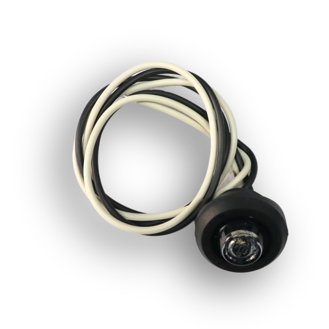 Фонарь габаритный красный, Ø 28 монтаж на трубу Ø 19 (передний), «GRAPHITE» (HORPOL)