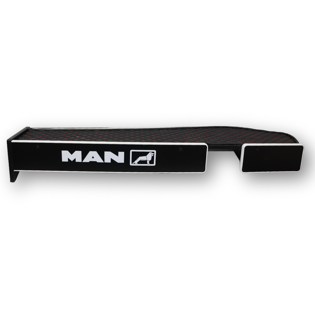 Полиця кабіни коротка MAN TGX с 2021; ST- Екошкіра стежка; черна Полиця кабіни коротка MAN TGX с 2021; ST- Екошкіра стежка; черна