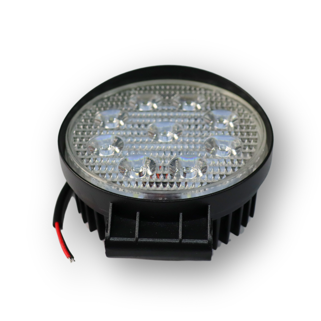 Фара универсальная диодная  LED 9-60V (9 диодов 27W круглая 55мм дальний свет)