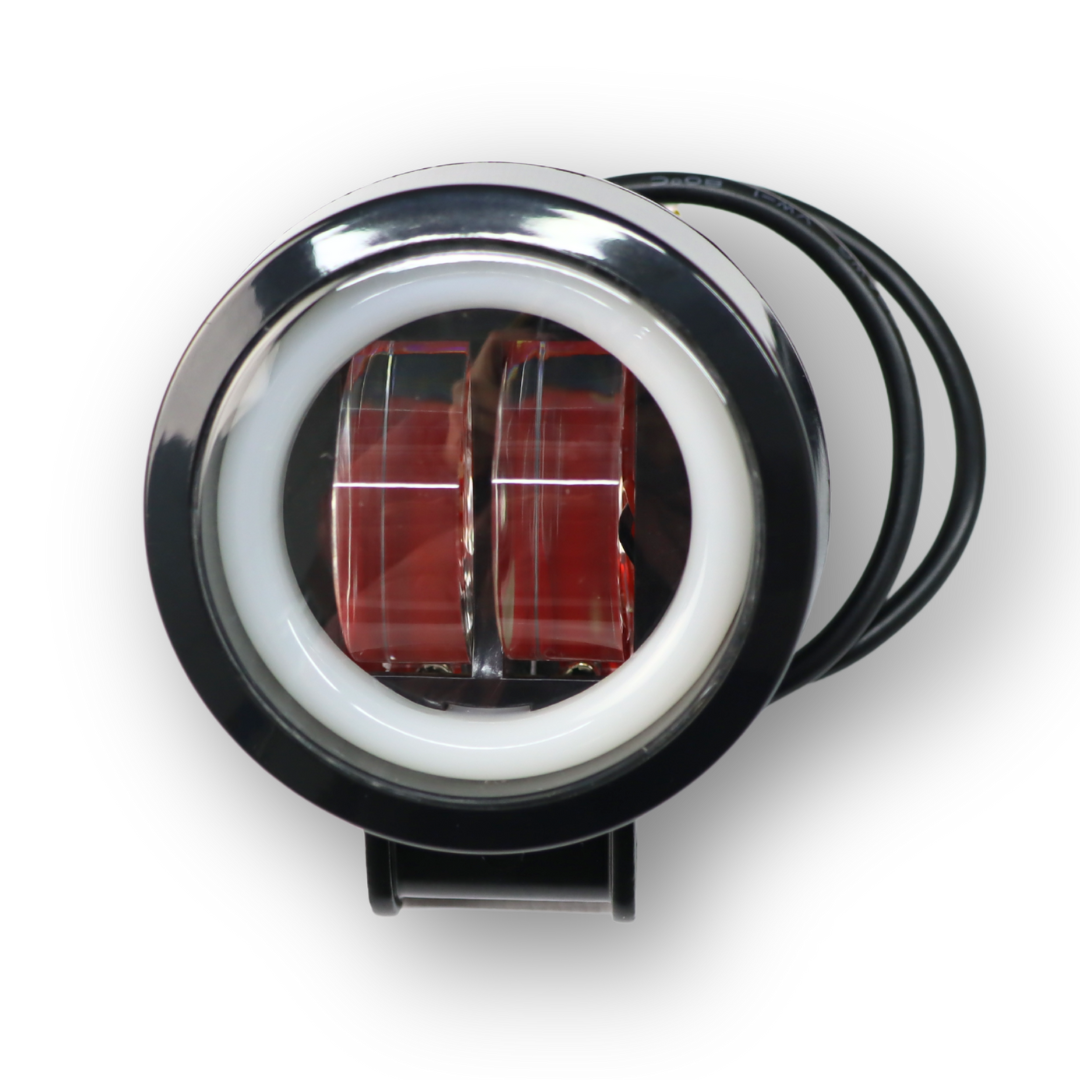 Фара универсальная диодная  LED 9-32V (2 линзы 20W круглая ДХО)