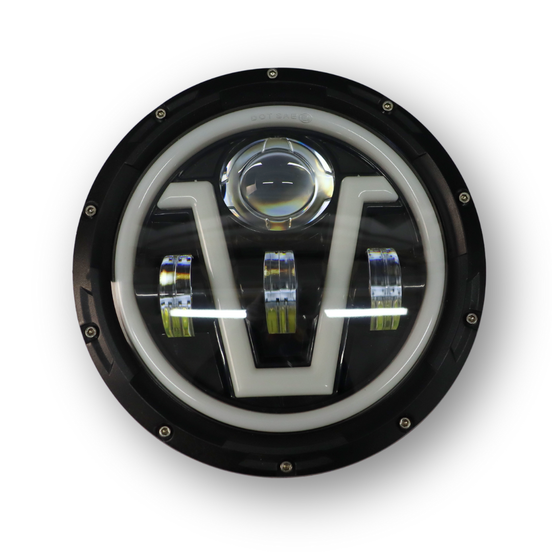 Фара универсальная диодная  LED   (80W ближний + дальний + габарит + поворот)