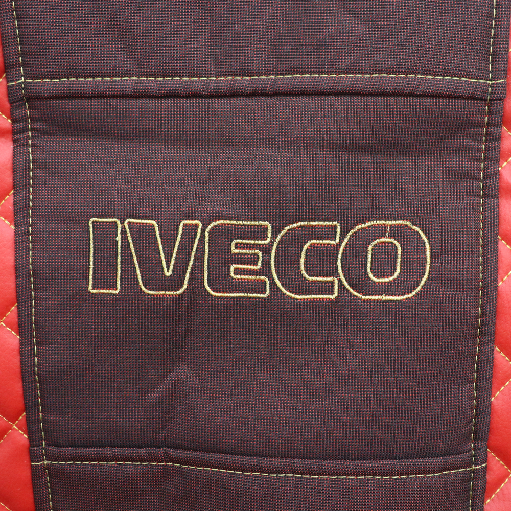 Чехол на сиденья Экокожа IVECO STRALIS с2003,  E-CARGO,TRAKKER с 2008, ST красный