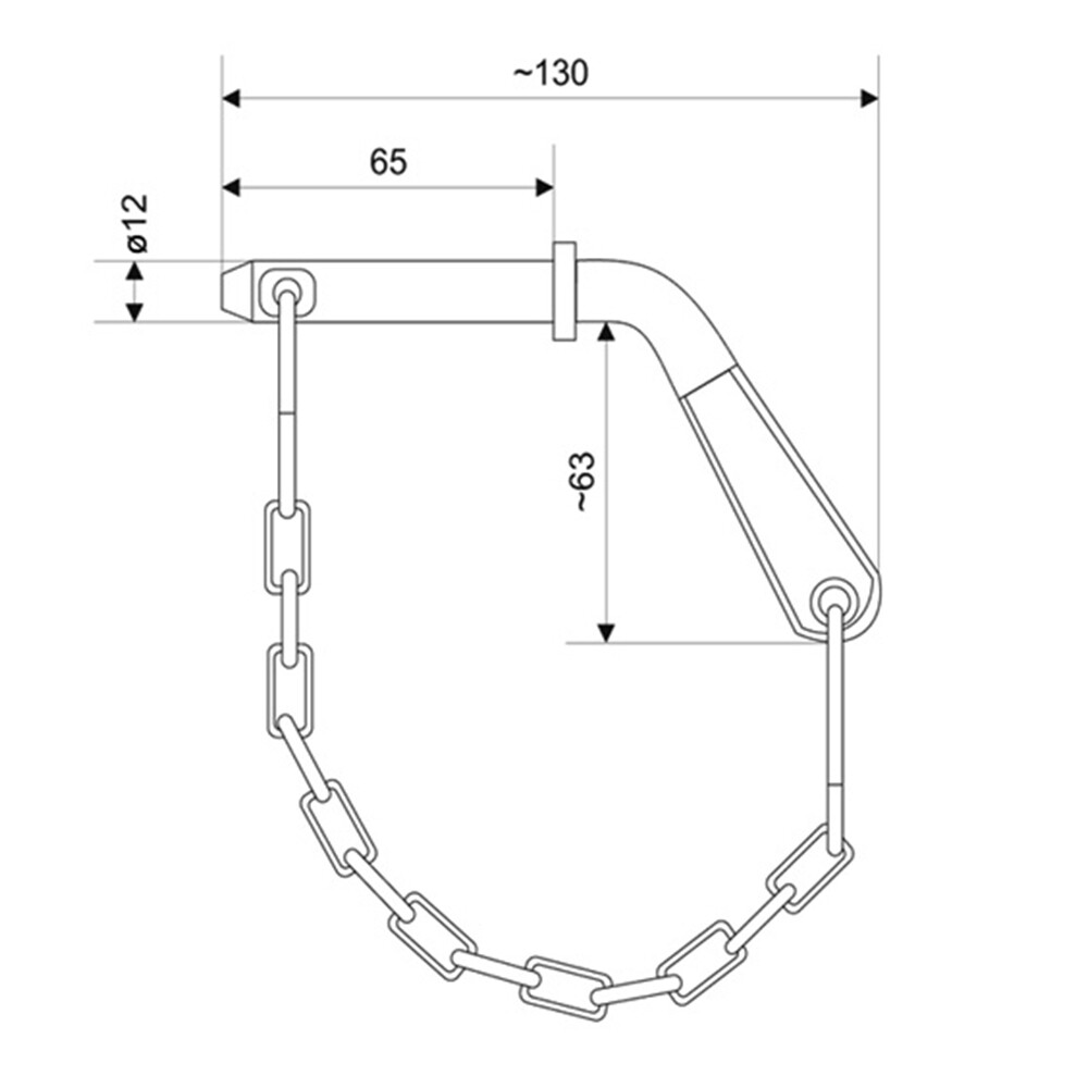 Фиксирующий ригель с цепью Ø12 мм Фиксирующий ригель с цепью Ø12 мм
