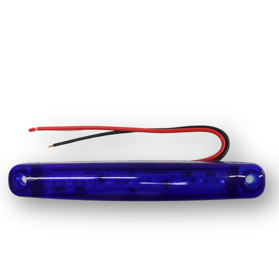 Фонарь габаритный LED 9; синий; 12-24V; 100*15 мм Фонарь габаритный LED 9; синий; 12-24V; 100*15 мм