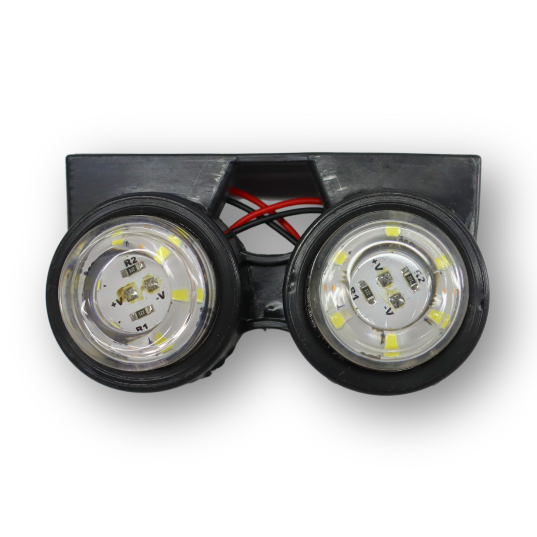 Фонарь габаритный двойной  LED 12 белый 12\24V