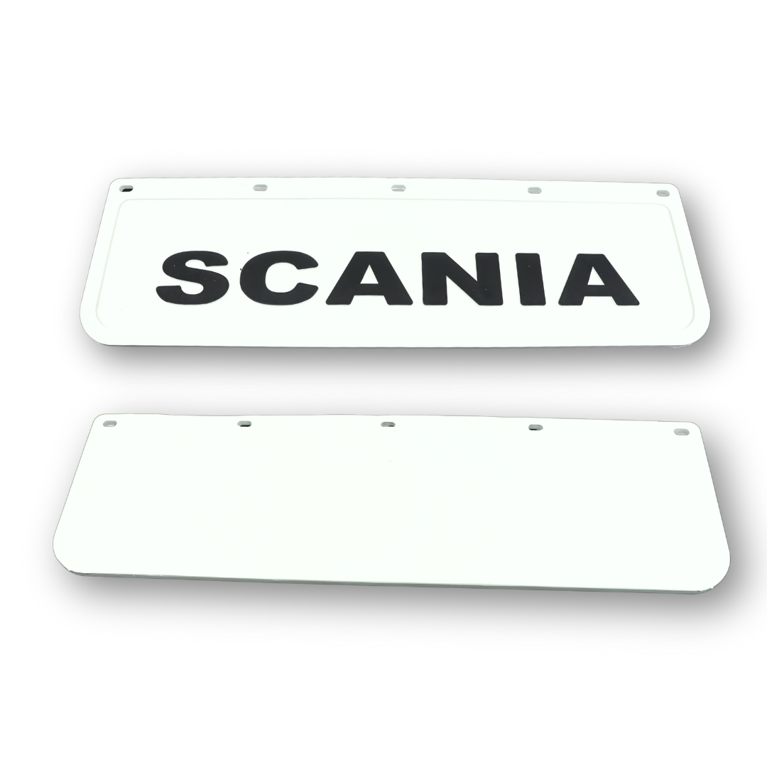 Брызговик тисненный SCANIA 600 x 180 \ белый\