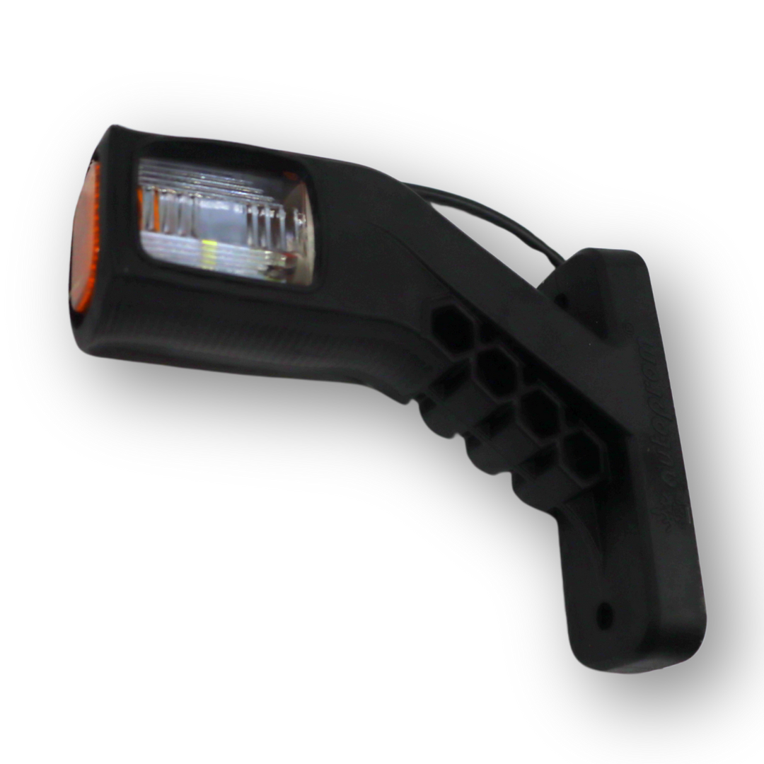 Фонарь габаритный рог; трехцветный; диодный; 13 см; прозрачный; 12-24V (CERAY) Фонарь габаритный рог; трехцветный; диодный; 13 см; прозрачный; 12-24V (CERAY)