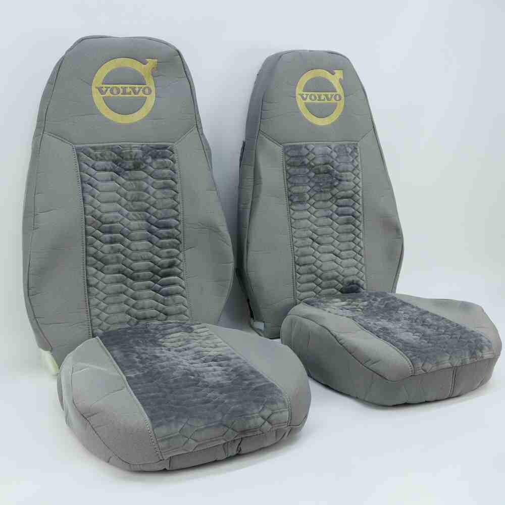 Чехол на сиденья KADIFE Велюр+Ткань VOLVO FH FM (2014-...)  (пилот) серый
