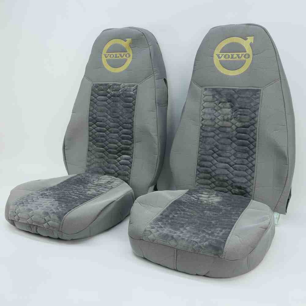 Чехол на сиденья KADIFE Велюр+Ткань VOLVO FH FM (2014-...)  (пилот) серый