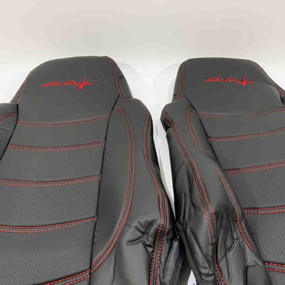 Чохол на сидіння DAF XF95 105 CF85 75 65 LF (2002-2012) перфор.шкіра чорн. Чохол на сидіння DAF XF95 105 CF85 75 65 LF (2002-2012) перфор.шкіра чорн.