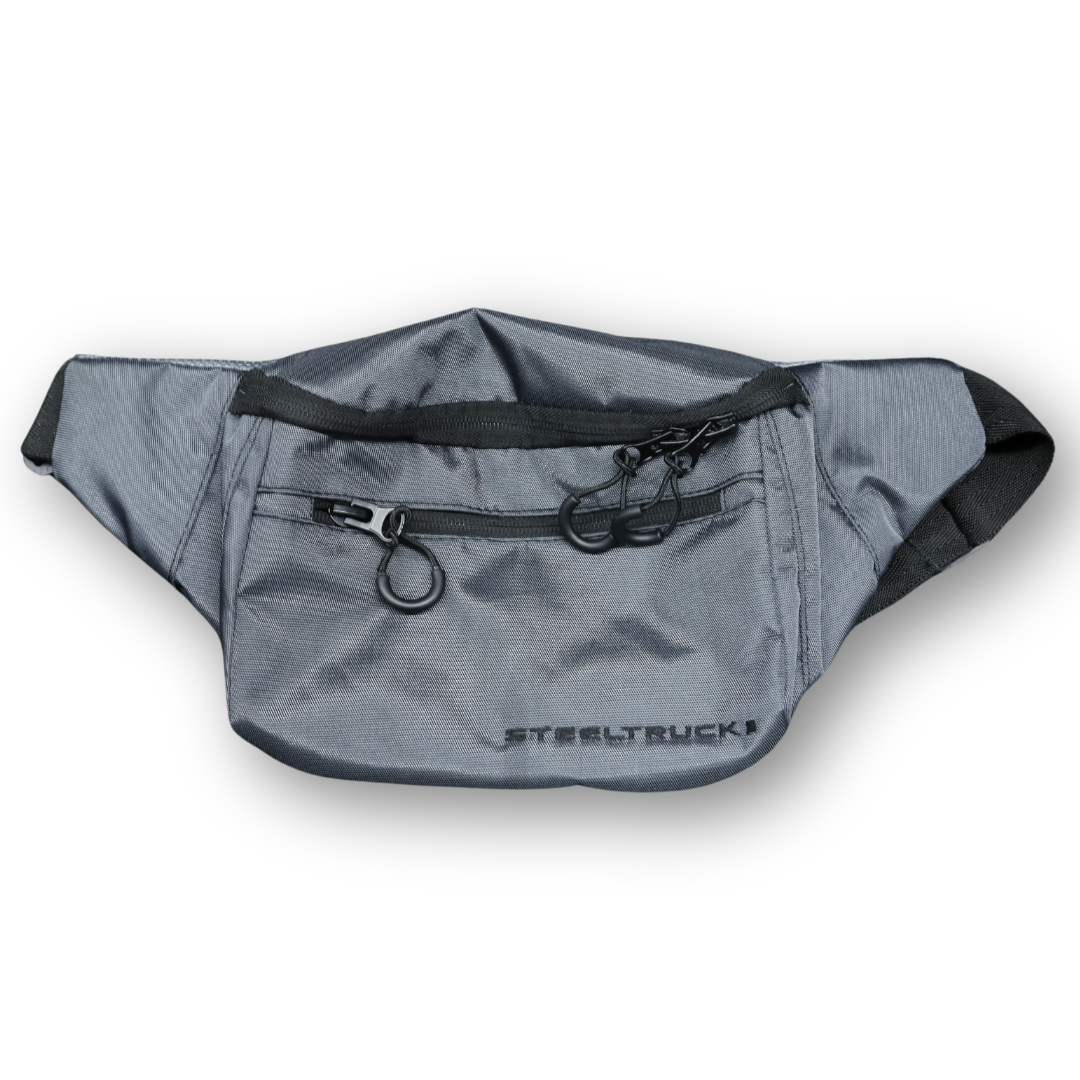 Сумка на пояс серая