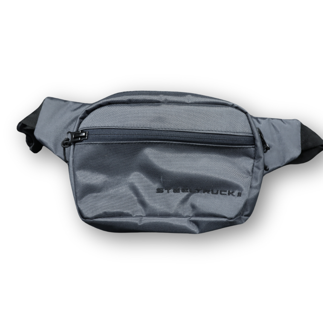 Сумка на пояс серая