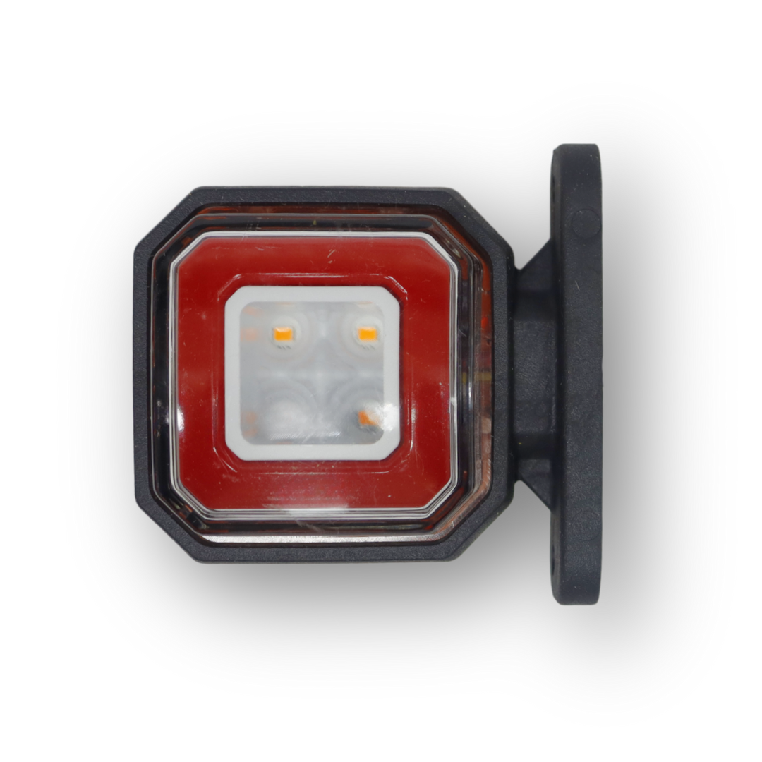 Габаритный фонарь; квадратный; красно-желтый; 8,5 см; 24V