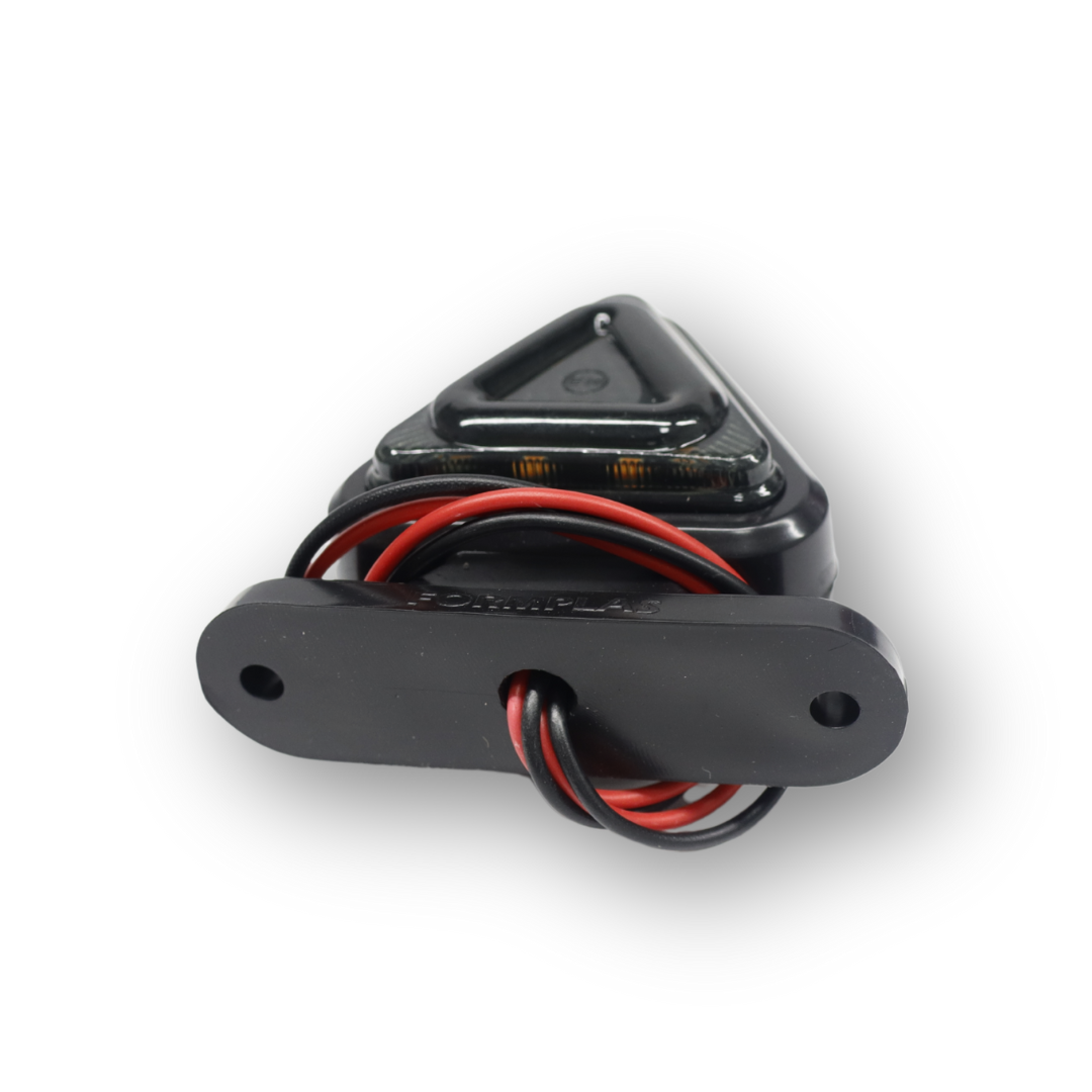 Габаритный фонарь треугольный; красно-желтый «GRAPHITE»; 12-24V (F.PLAS)