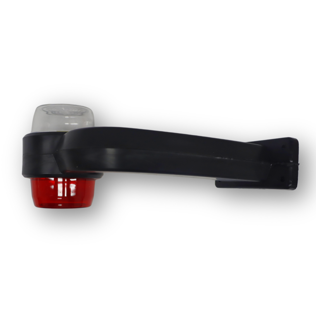 Фонарь габаритный рог; красно-белый; LED; 12-24V; кривой 20 см (F.PLAS) Фонарь габаритный рог; красно-белый; LED; 12-24V; кривой 20 см (F.PLAS)