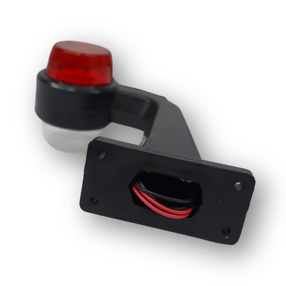 Фонарь габаритный рог; красно-белый; LED; 12-24V; кривой 20 см (F.PLAS) Фонарь габаритный рог; красно-белый; LED; 12-24V; кривой 20 см (F.PLAS)