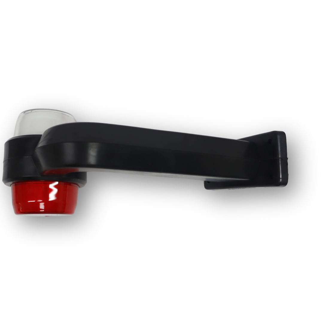 Фонарь габаритный рог; красно-белый; LED NEON; 12-24 V;  кривой 20 см (F.PLAS)