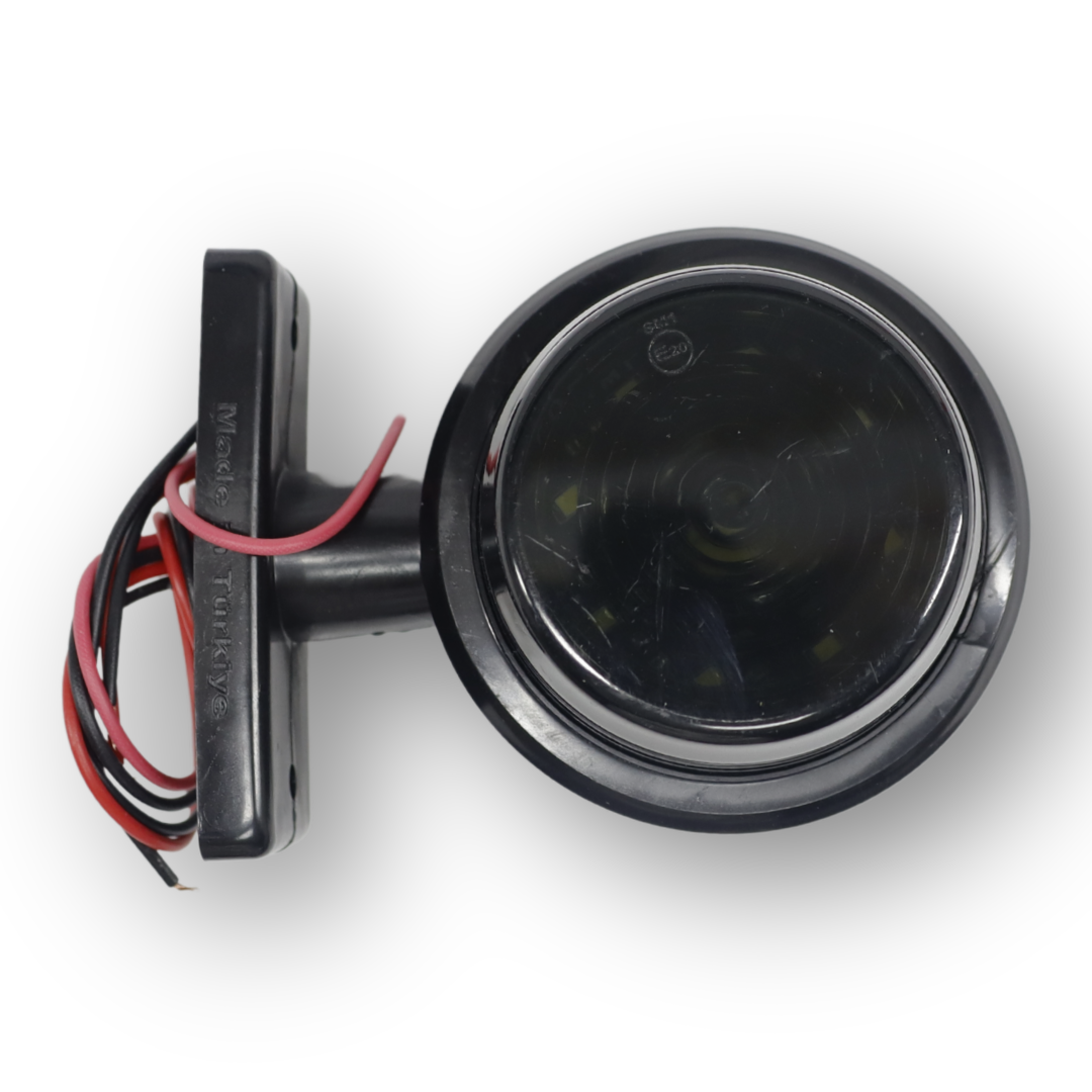 Фонарь габаритный рог «GRAPHITE»; красно-белый LED; 12-24V; 10см (F.PLAS)