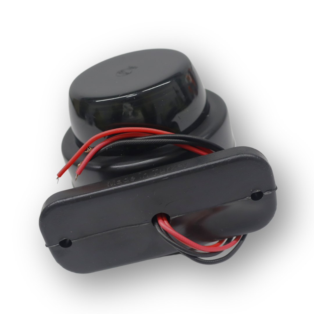 Фонарь габаритный рог «GRAPHITE»;  красно-белый LED; 7 см (F.PLAS)