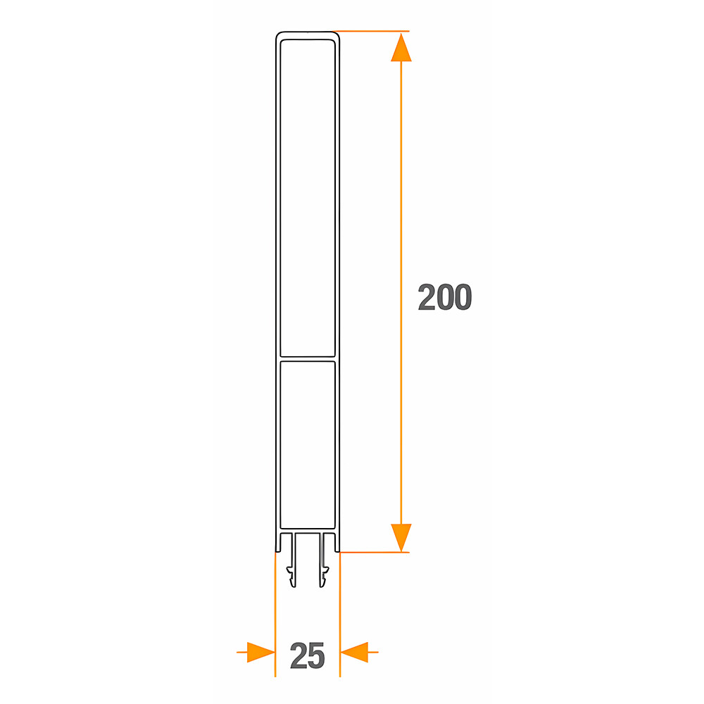 Алюминиевый профиль для бортов H=200мм L=6900мм (верхняя планка Takler)