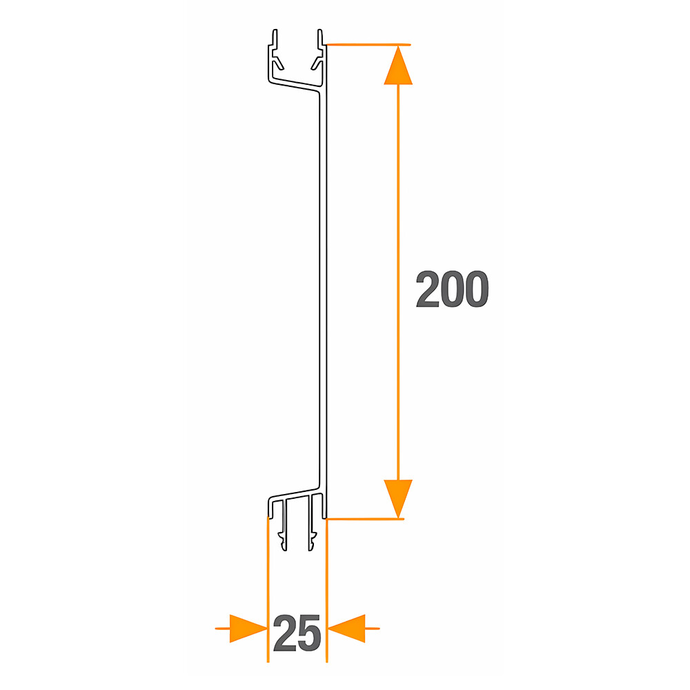 Средняя планка бортового профиля H=200мм L=6900мм (под скобу) Средняя планка бортового профиля H=200мм L=6900мм (под скобу)