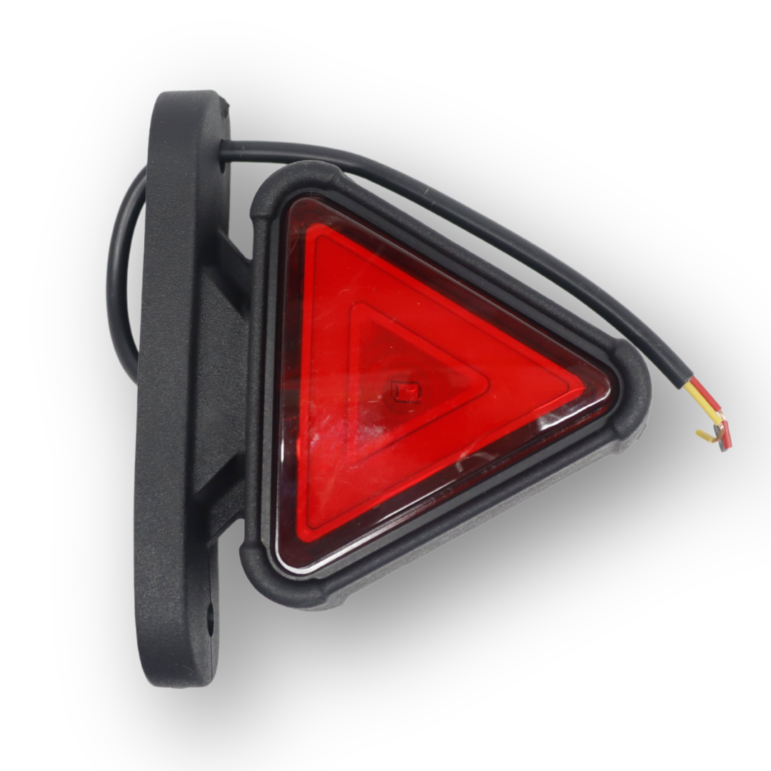 Габаритный фонарь треугольный; красно-белый; 12-24V (три режима); XL Габаритный фонарь треугольный; красно-белый; 12-24V (три режима); XL