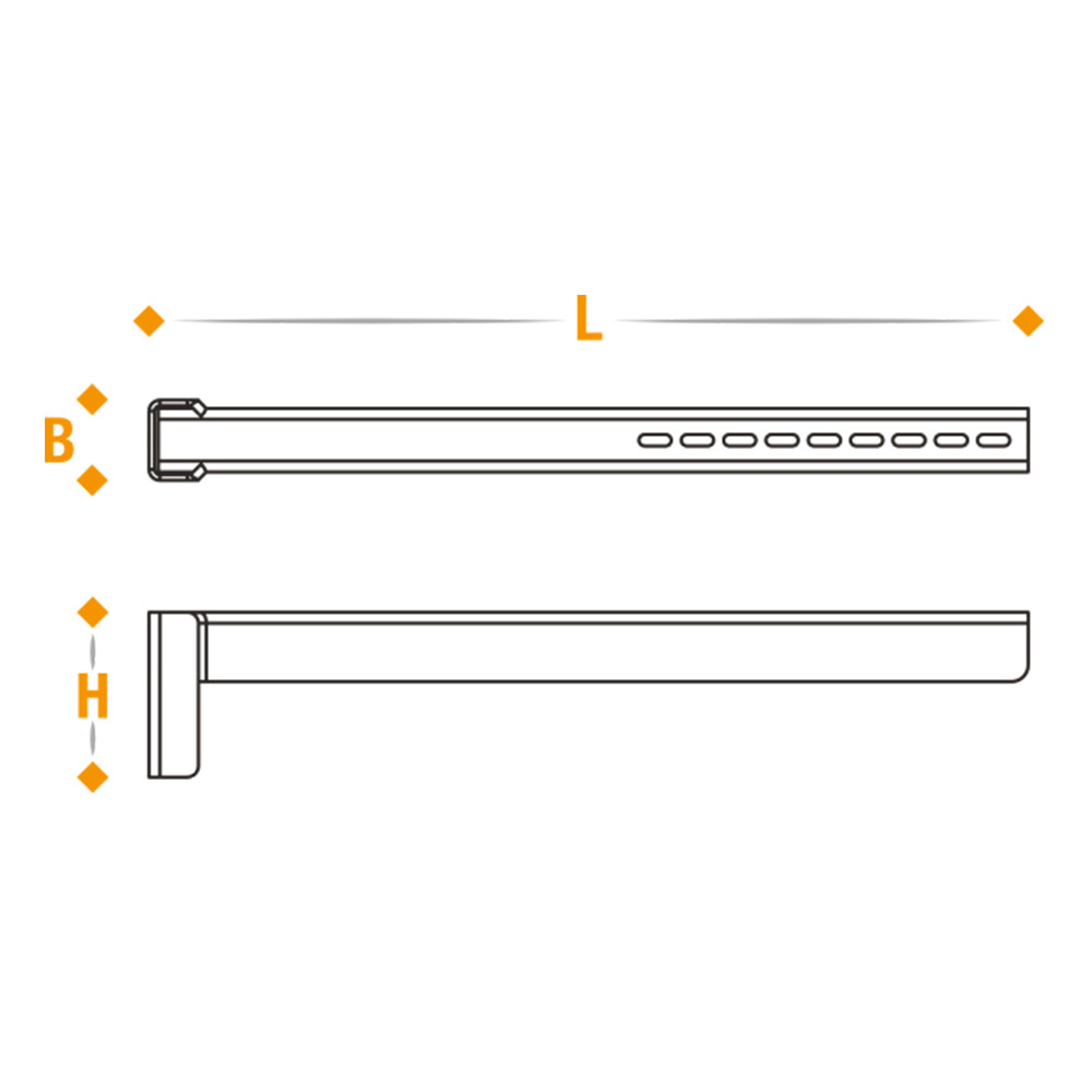 Опора для кронштейна боковой защиты регулируемая 800х150х83 Опора для кронштейна боковой защиты регулируемая 800х150х83