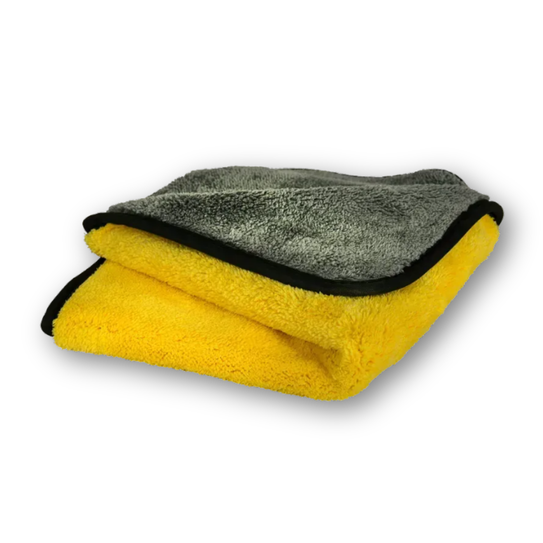 Полотенце из микрофибры двухстороннее (серо-желтое) Microfiber Max 2-Faced Soft Touch 40х40см Chemical Guys