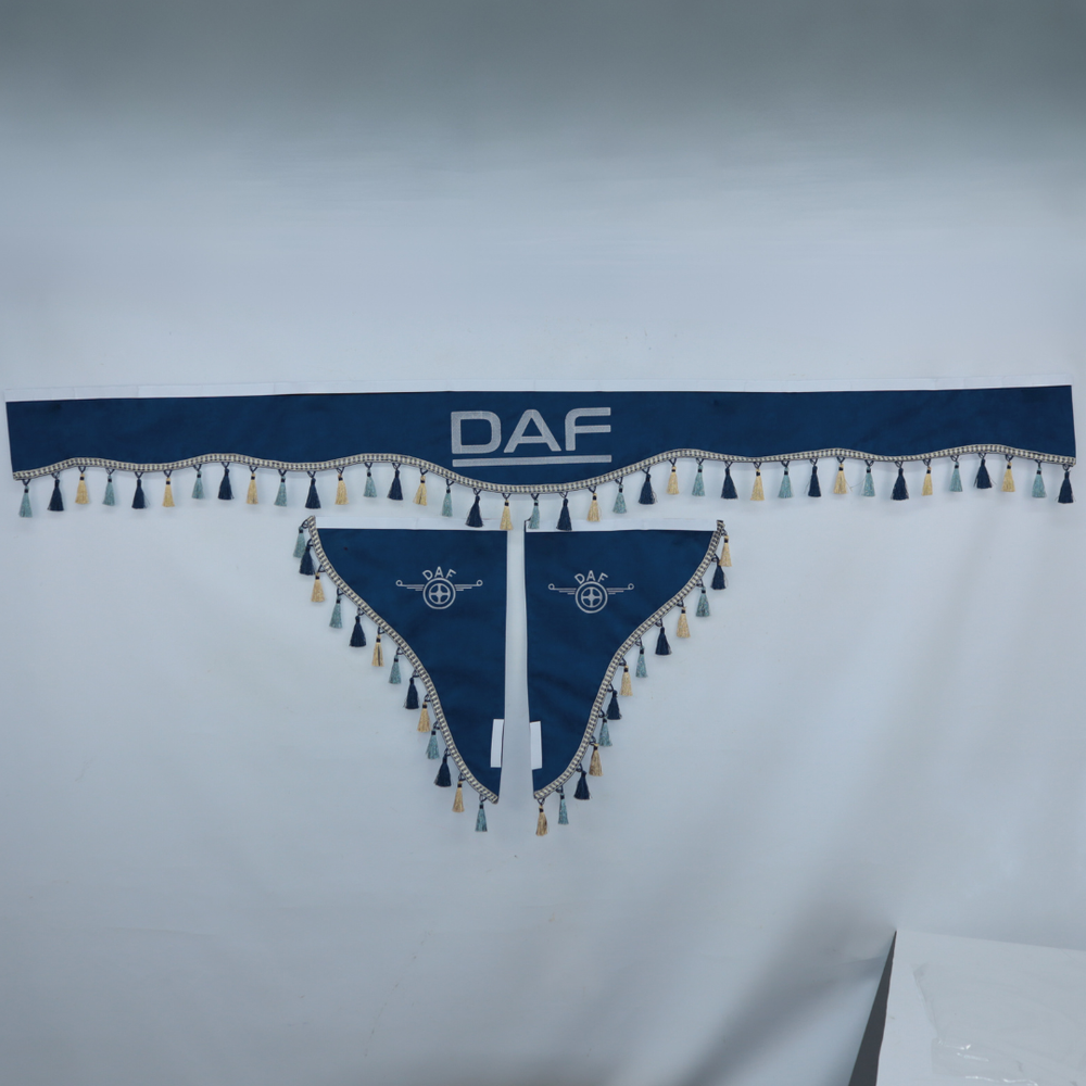Шторка Рогожка "Double-Sided" DAF лоб + косынки синяя 2-х сторонняя
