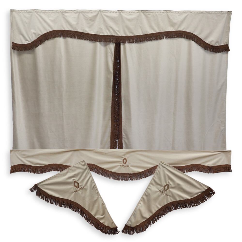 Шторка Велюр "Wave" RENAULT лоб+косинки+спальник бежева Шторка Велюр "Wave" RENAULT лоб+косинки+спальник бежева