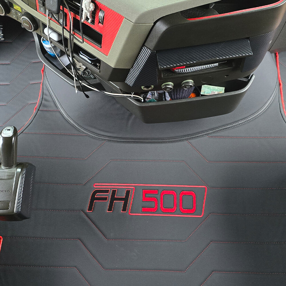 Килимок 3D Екошкіра Volvo FH Euro 6 з 2014; АКПП чорний, Килимок 3D Екошкіра Volvo FH Euro 6 з 2014; АКПП чорний,