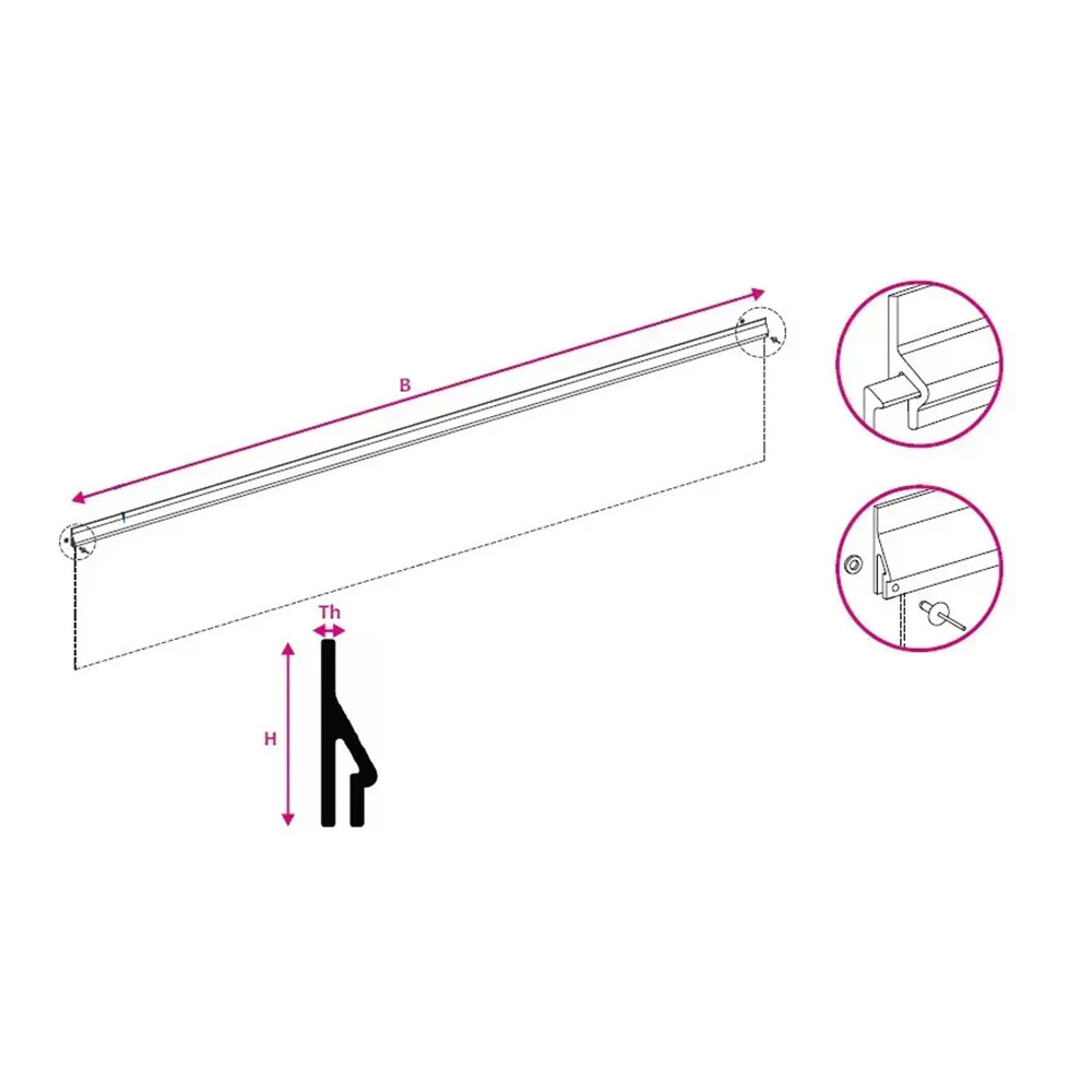 Планка кріплення бризковика пластик 2400 мм