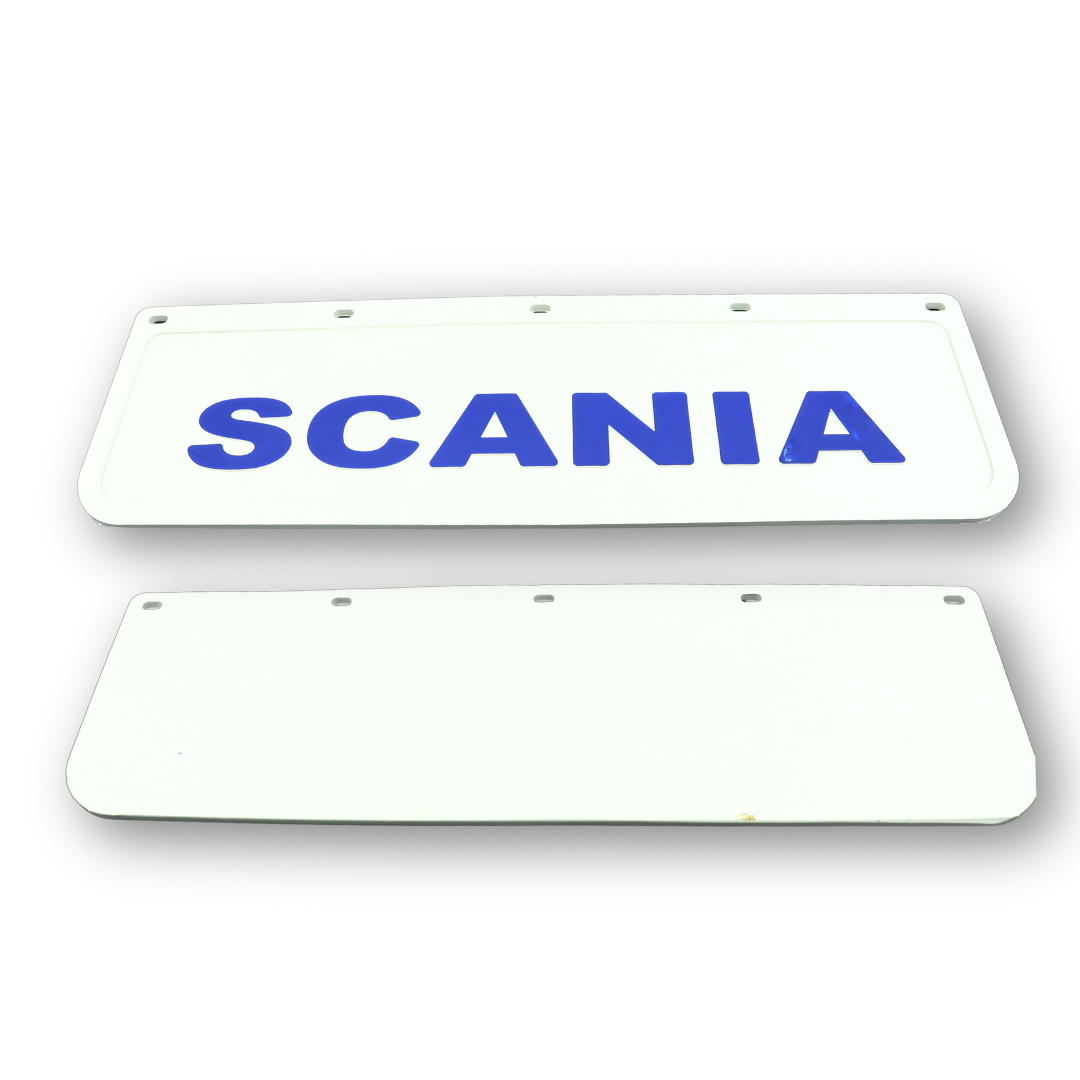 Брызговик тисненный SCANIA 600 x 180 \ белый\синий