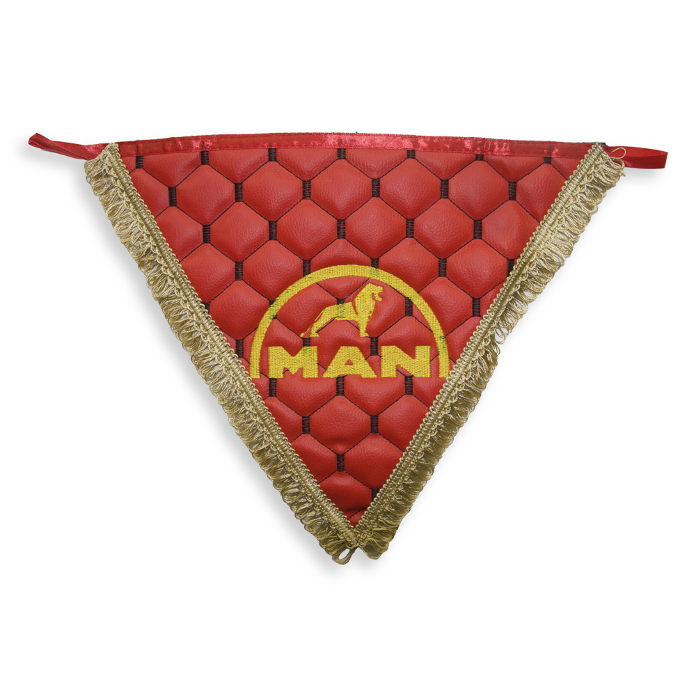 Вымпел треугольный экокожа MAN красный Вымпел треугольный экокожа MAN красный