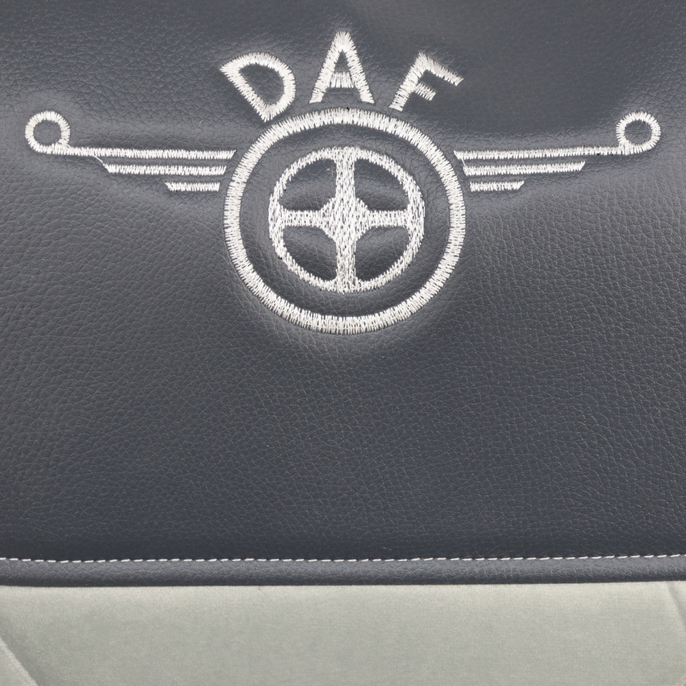 Чехол на сиденья DAF LF  cерая кожа - серый велюр