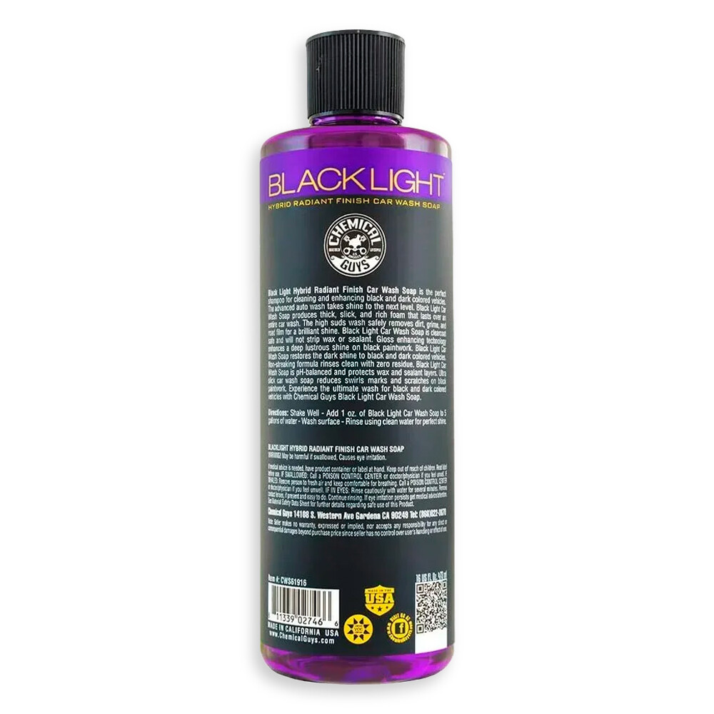 Автошампунь для черных и темных оттенков Black Light Hybrid Radiant Finish Car Wash Soap for Black and Dark Colored Cars - 473мл Автошампунь для черных и темных оттенков Black Light Hybrid Radiant Finish Car Wash Soap for Black and Dark Colored Cars - 473мл