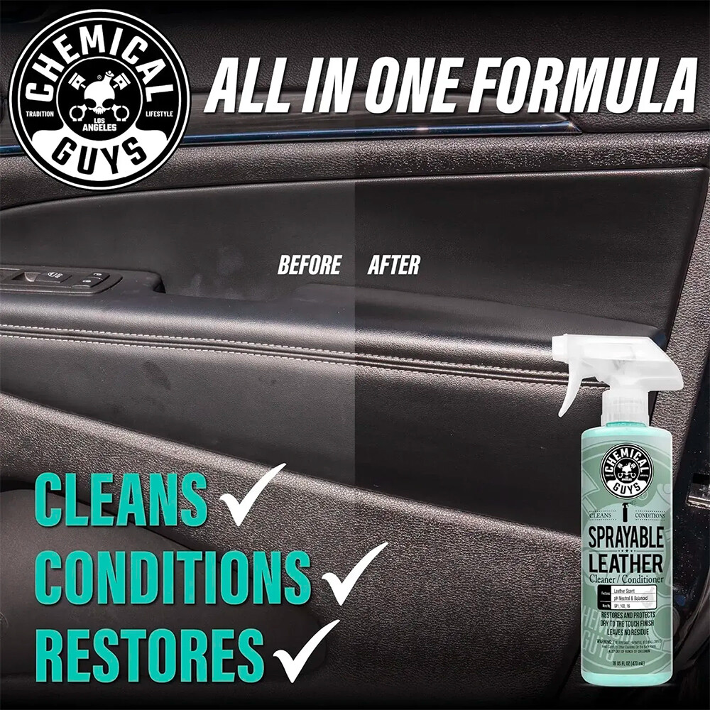 Очиститель и кондиционер для кожи авто 2 в 1 Sprayable Leather Cleaner & Conditioner In One - 473мл Очиститель и кондиционер для кожи авто 2 в 1 Sprayable Leather Cleaner & Conditioner In One - 473мл