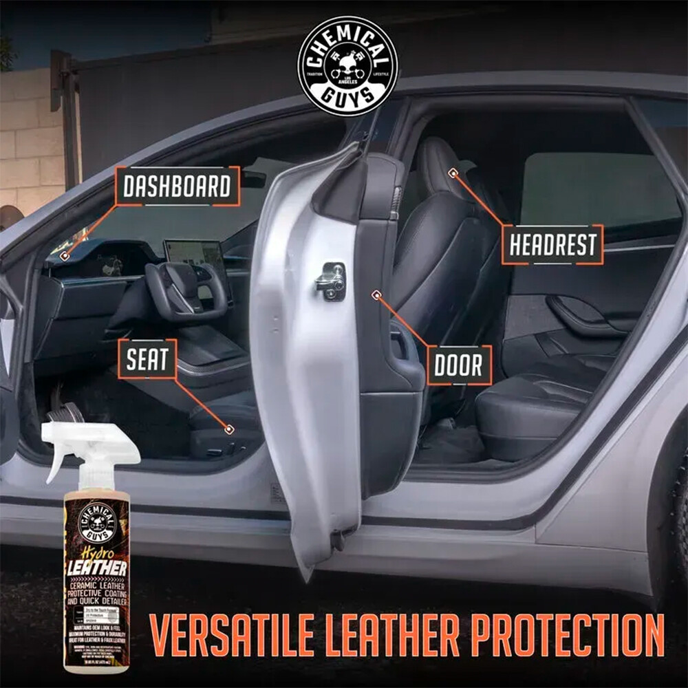 Керамическая защита и квик детейлер для кожи Hydroleather Ceramic Leather Protective Coating and Quick Detailer - 473мл Керамическая защита и квик детейлер для кожи Hydroleather Ceramic Leather Protective Coating and Quick Detailer - 473мл