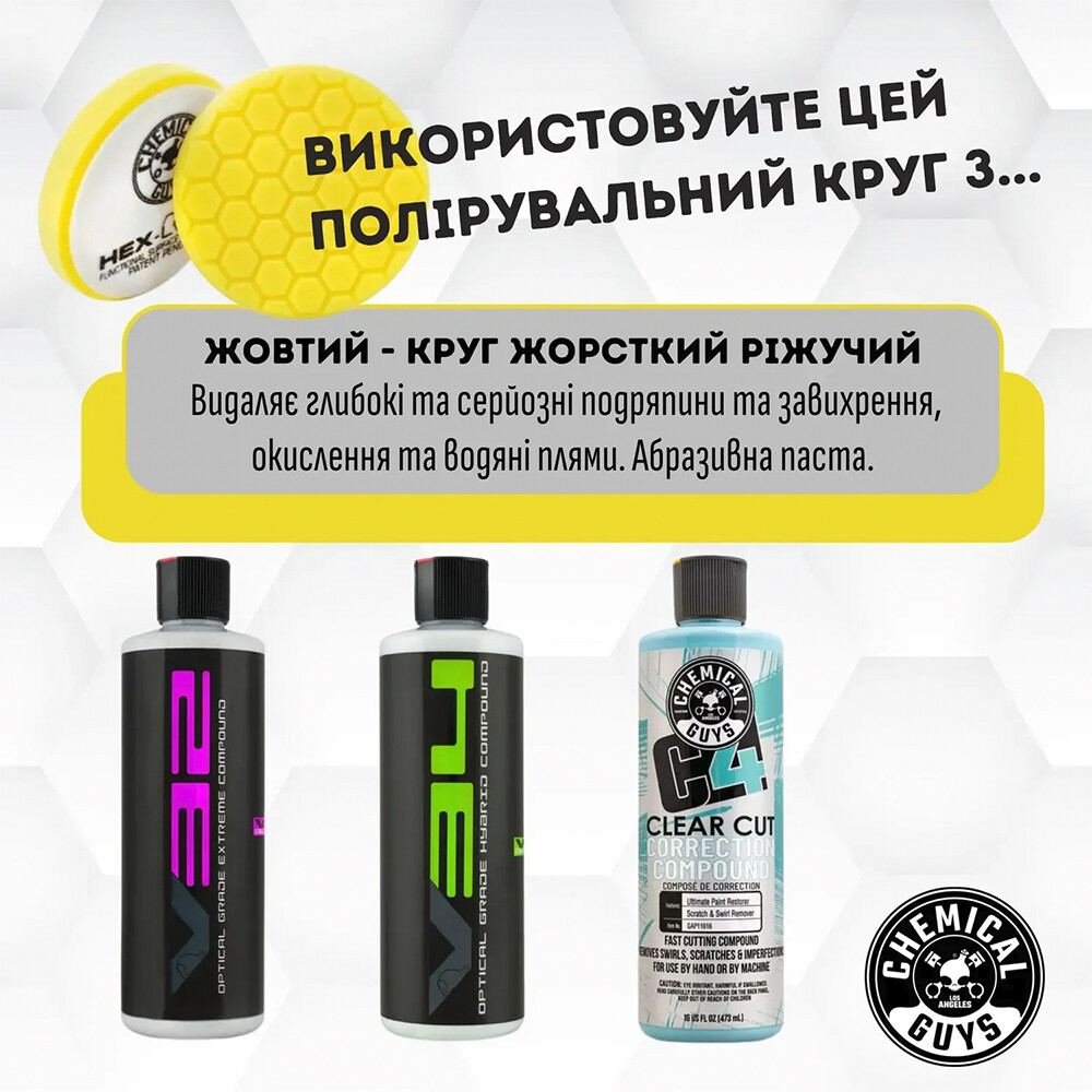 Полировальный круг жесткий режущий желтый Yellow Heavy Cutting Pad 5"/125 мм Полировальный круг жесткий режущий желтый Yellow Heavy Cutting Pad 5"/125 мм