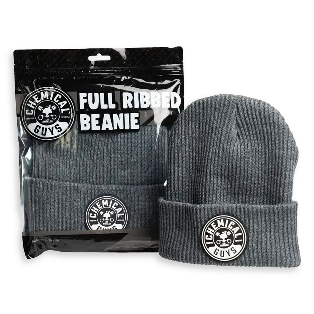 Шапка бини Chemical Guys Full Ribbed Beanie, серая