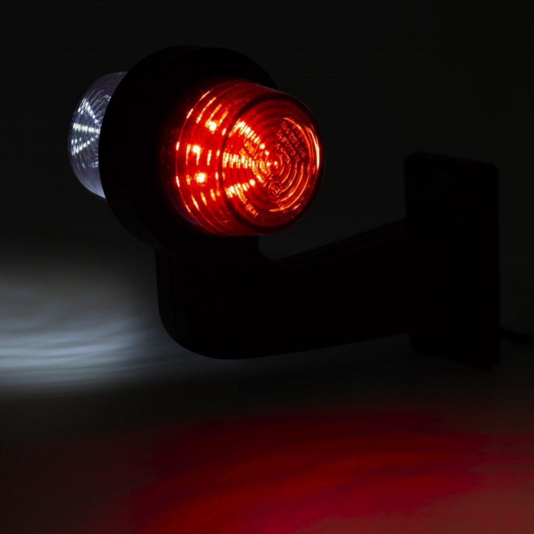 Фонарь габаритный рог LED кривой, красно-белый, 12/24V «GRAPHITE», левый (HORPOL)