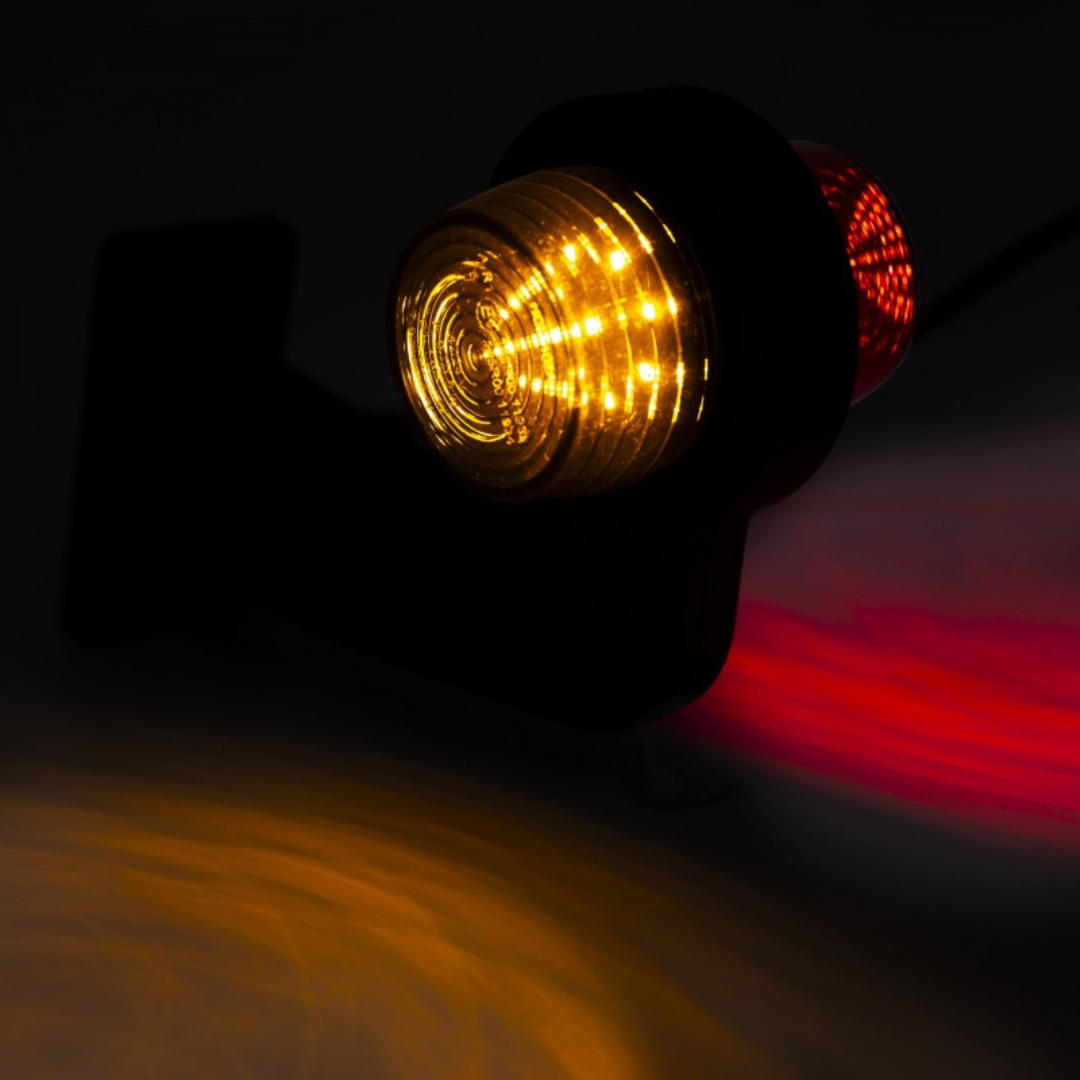 Фонарь габаритный рог LED кривой, желто-красный, 12/24V «GRAPHITE», правый (HORPOL)